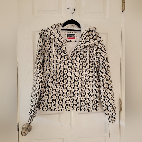 Levi's Daisy Flower Print Rain Windbreaker Jacket NWOT - Picture 5 of 10